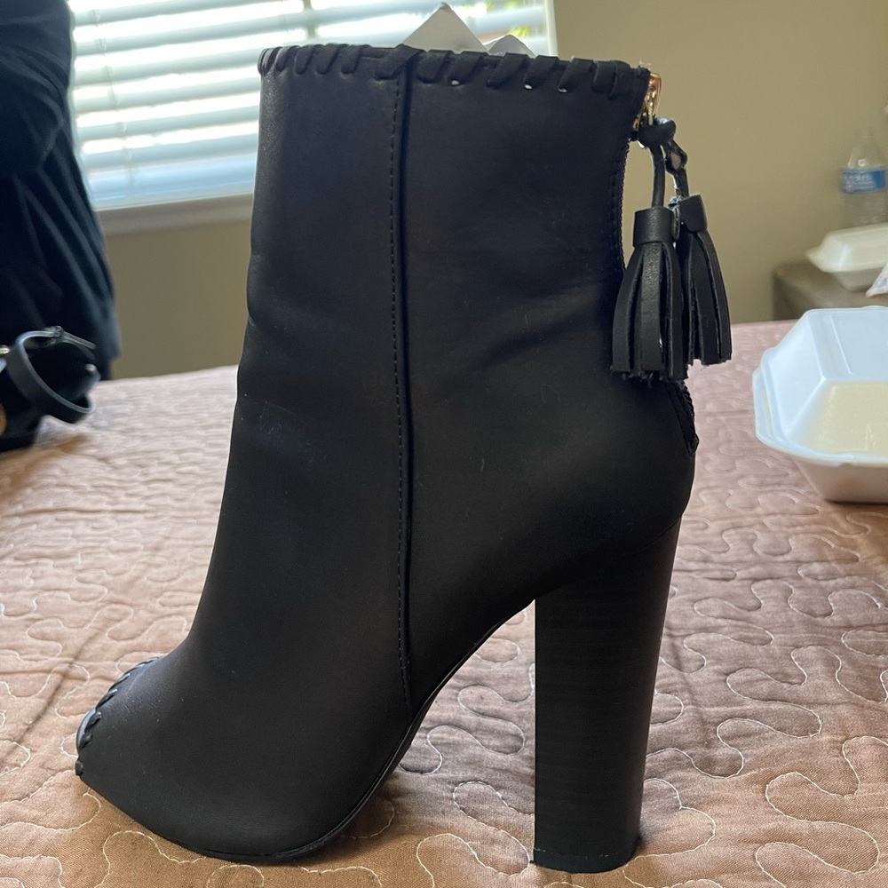 Black heeled booties